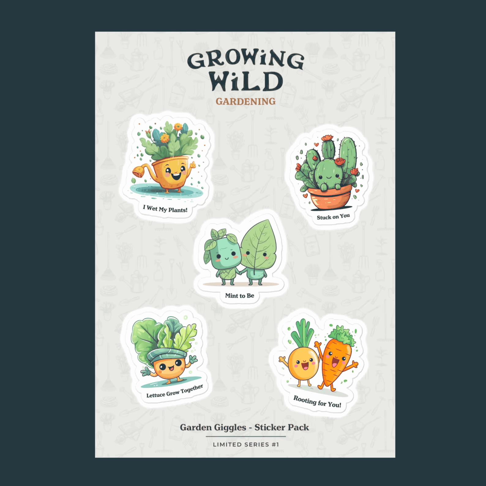 Garden Giggles Sticker Pack - Series #1 – Growing Wild Gardening Garden Giggles Sticker Pack - Series #1 – Growing Wild Gardening